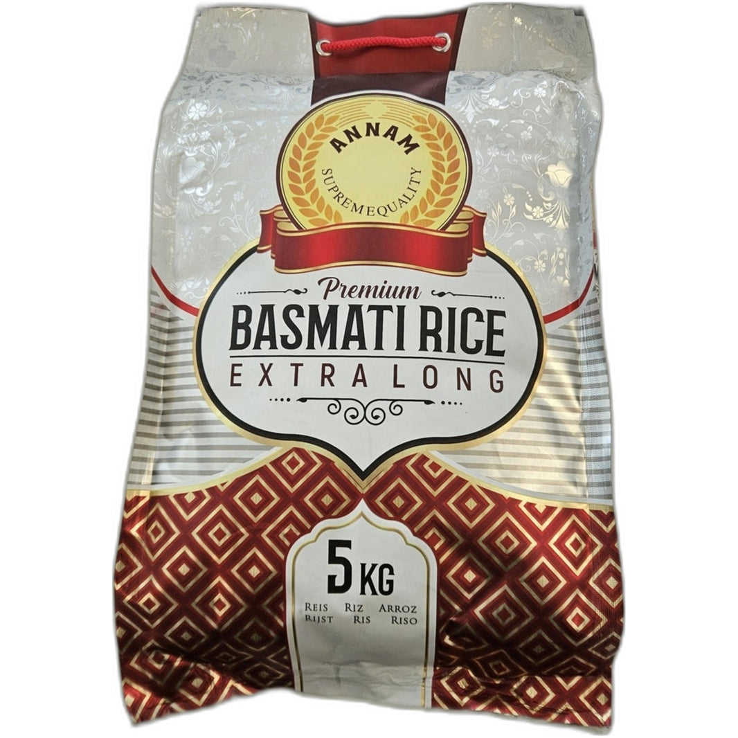 Premium aged Basmati rice 5kg pack - Long grain aromatic Indian rice