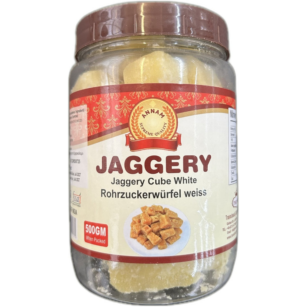 Jaggery Cubes White 500g by Annam - Indian grocery product
