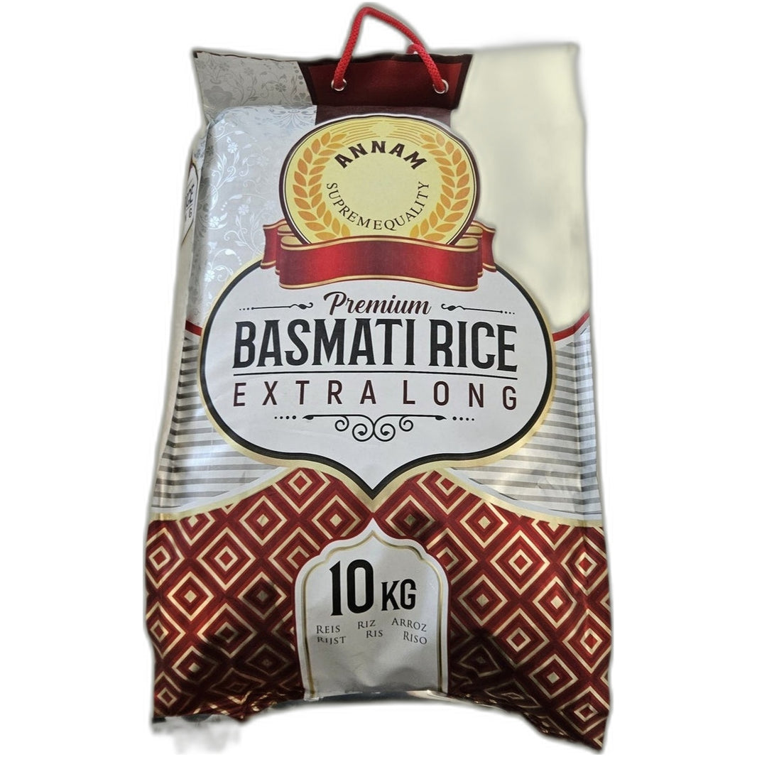 Premium aged Basmati rice 10kg bag - Long grain aromatic Indian rice