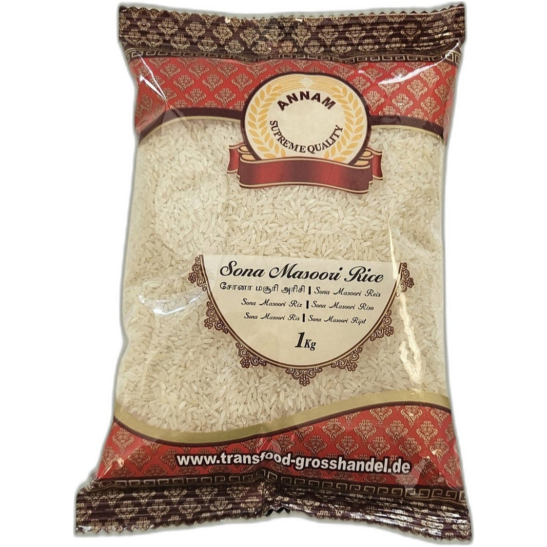 Sona Masoori rice 1kg bag - Medium grain South Indian rice