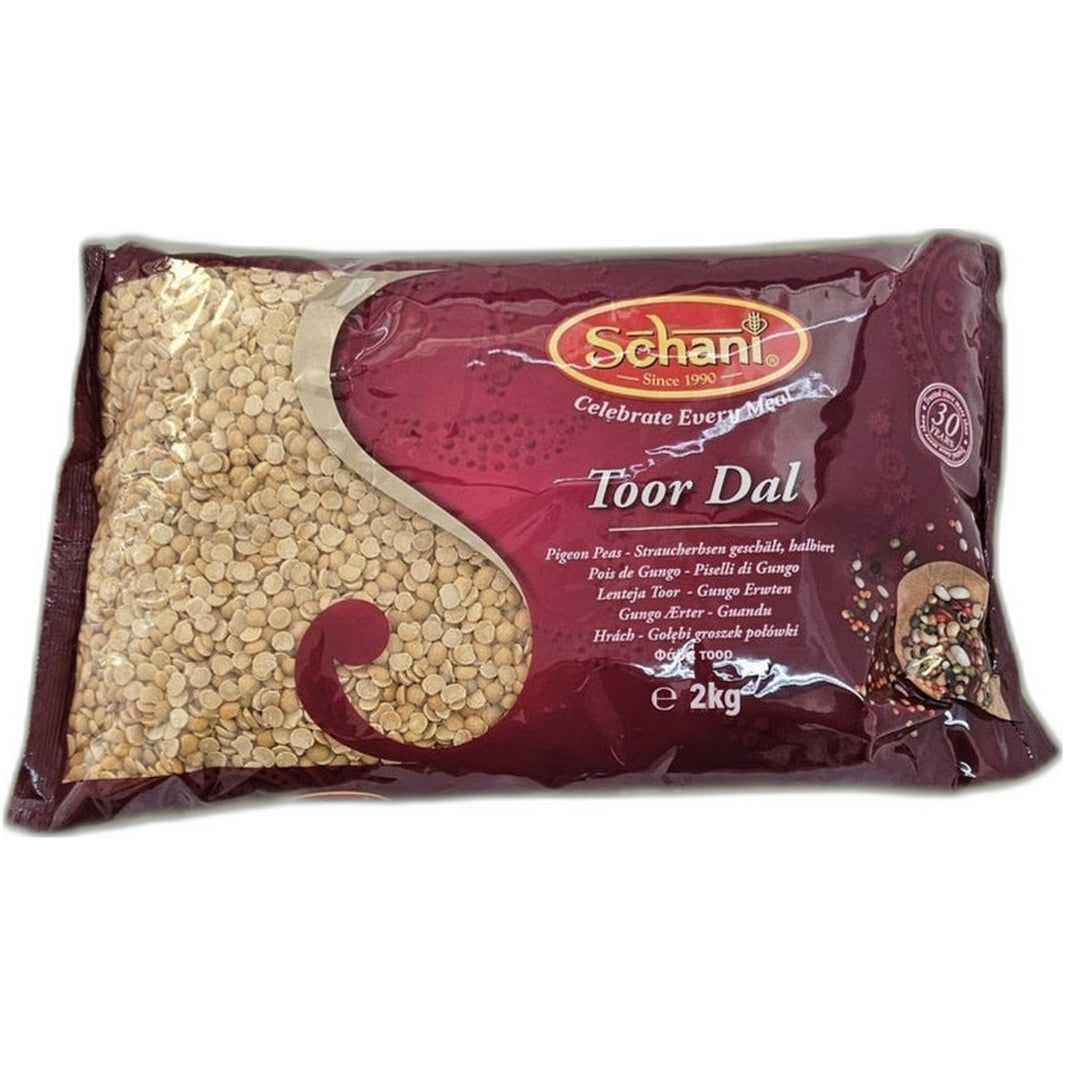 Toor Dal (pigeon peas) 2kg pack - Yellow lentils for dal tadka and sambar