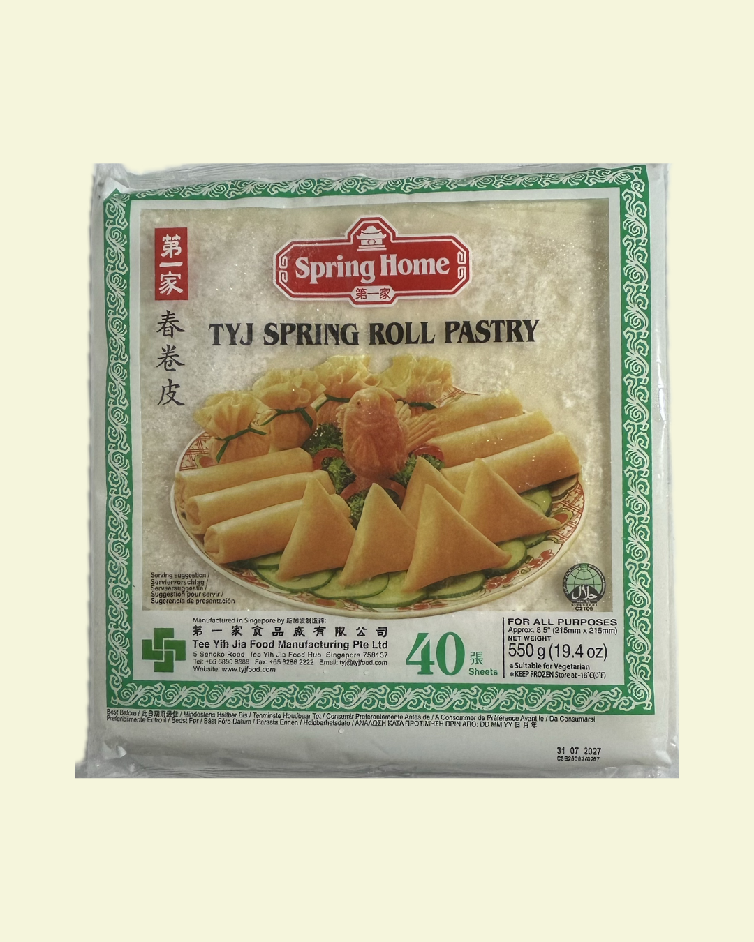 TYJ Spring Roll Pastry (40 sheets) 550g