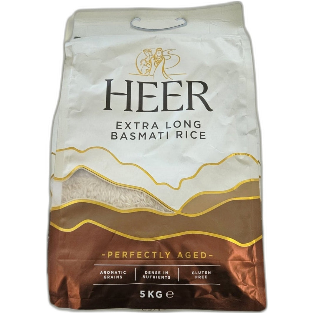 Premium aged Basmati rice 5kg bag - Long grain aromatic Indian rice