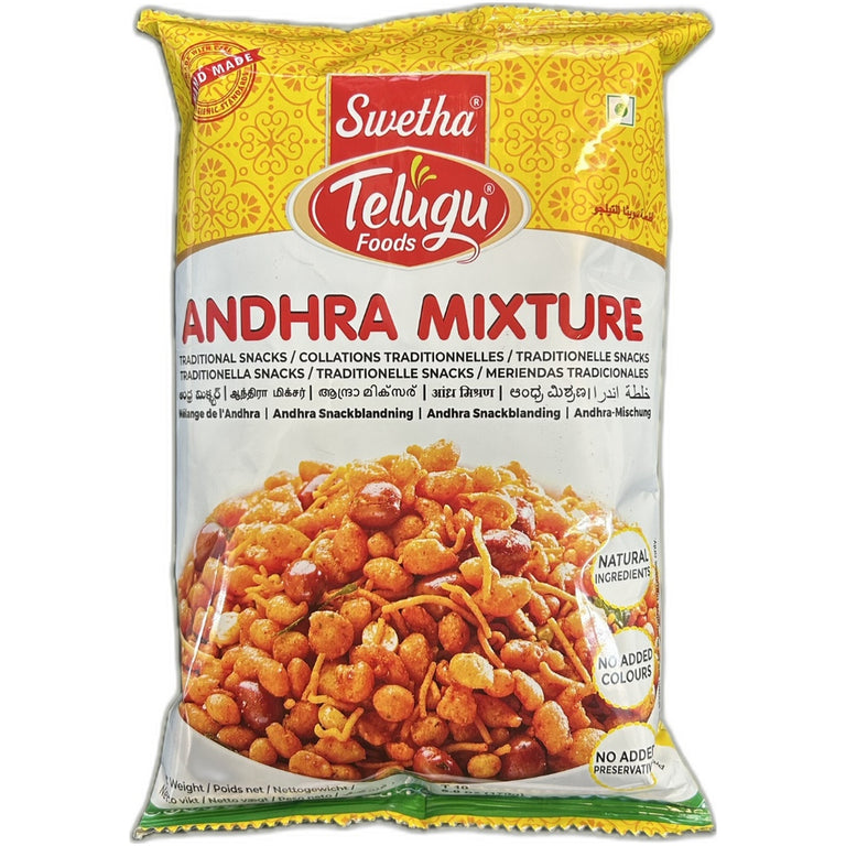 Andhra Mixture 170g pack - Crispy South Indian namkeen snack by THELUGU