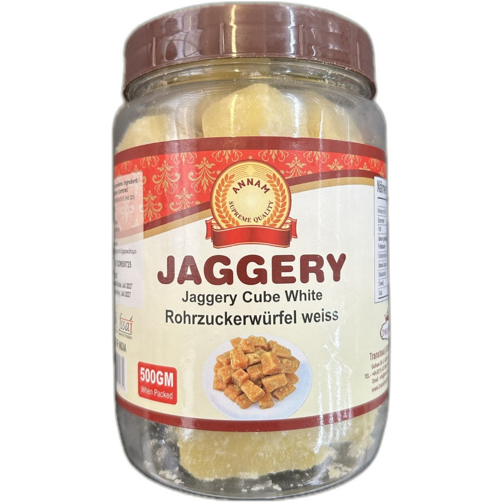Jaggery Cubes White 500g by Annam - Indian grocery product