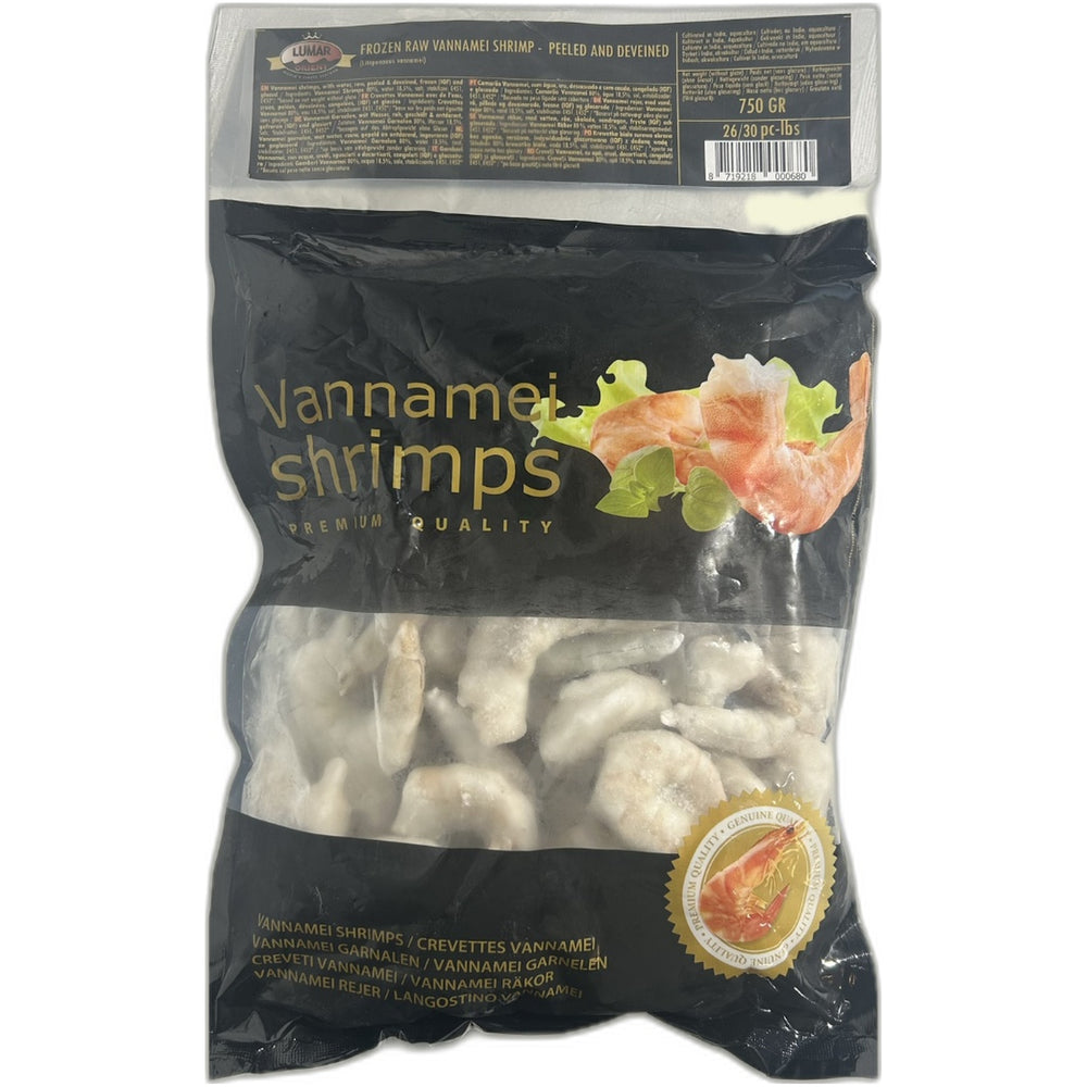 Vannamei Peeled & Deveined  (26/30) 750g by Lumar - Indian grocery product