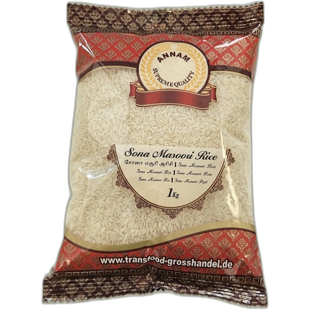 Sona Masoori rice 1kg bag - Medium grain South Indian rice