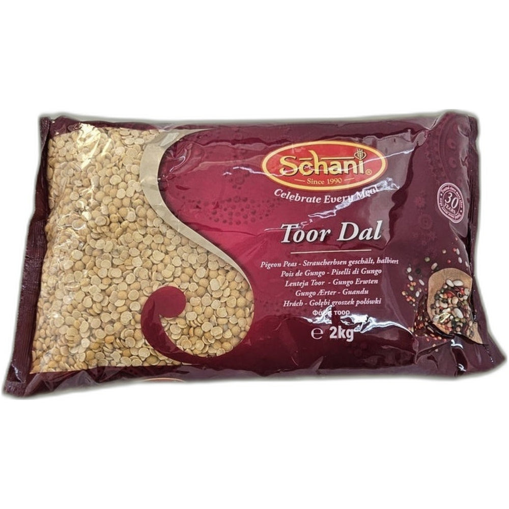 Toor Dal (pigeon peas) 2kg pack - Yellow lentils for dal tadka and sambar