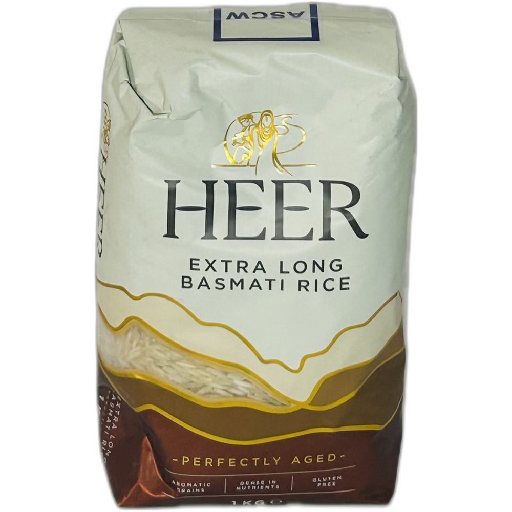 Premium aged Basmati rice 1kg bag - Long grain aromatic Indian rice