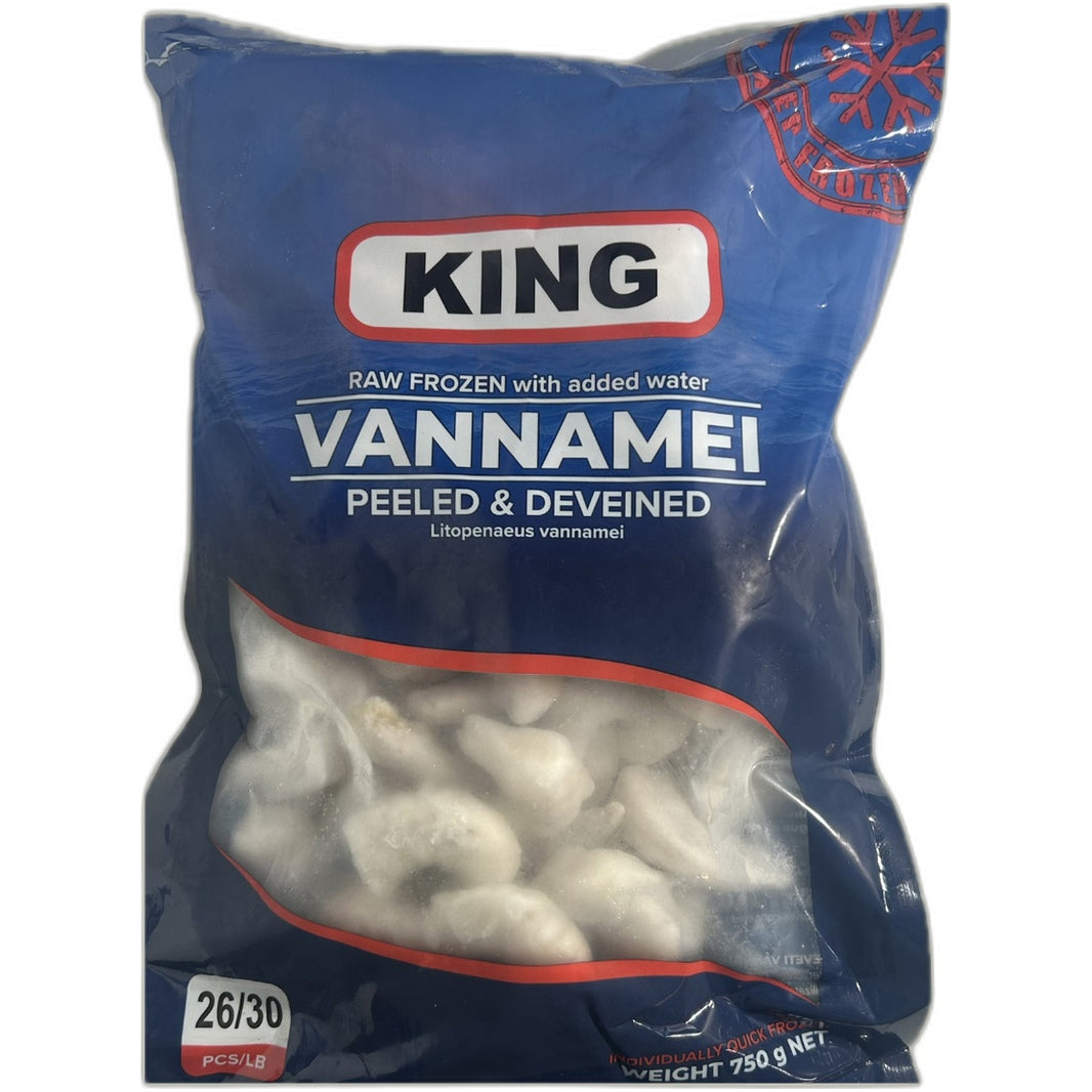 Vannamei Headless Peeled & Deveined (26/30) 750g by Kings - Indian grocery product